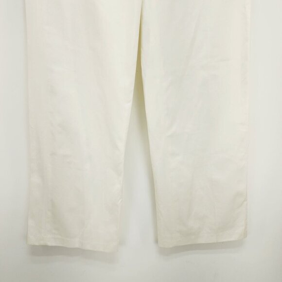 French Connection Womens White Cotton Straight-Leg Trousers high rise Size 6 - Picture 8 of 12